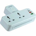 Сетевой переходник с ночником 20Вт 2USB 1Type-C 2 розетки 100-250V белый LDNIO SC2311
