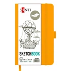 Альбом для графики и скетча SANTI, 13*21 см., 80 листов, твердый переплет, Желтый, (743364)