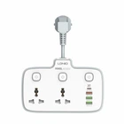 Мережевий подовжувач LDNIO SC2413 2 універсальні розетки 3 USB 20Вт білий