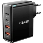 Зарядний пристрій ESSAGER Grace GaN 100W 2xUSB-C + 2xUSB-A Black (ECT2CA-QYB01-Z)