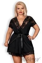 Сексуальний халатик Obsessive 810-PEI-1 Size+ 2XL Черный