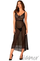 Комбинация прозрачная Obsessive Estiqua chemise M/L Черная