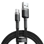 Кабель Baseus Cafule USB-A to USB-C 2m Black/Grey (CATKLF-CG1)