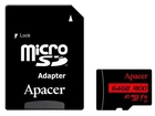 Карта пам'яті Apacer MicroSDHC 64GB UHS-I Class 10 + SD adapter (AP64GMCSX10UB-R)