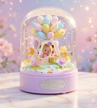 Музыкальный конструктор Purple Cutie Серия Sweet Teddy Bear Мишка с воздушными шариками под куполом 359 деталей