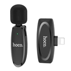Беспроводной петличный микрофон Hoco L15 iP Crystal Lavalier Lightning для телефона, черный (774084)
