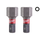 Бита SHOCKWAVE MILWAUKEE, Hex10, 25мм, (2шт)