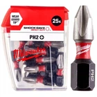 Бита SHOCKWAVE MILWAUKEE, PH2, 25мм, (25шт)