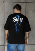 Чоловіча Футболка Стаф Чорна Однотонна З Логотипом Оверсайз Staff Black Logo S (384325)