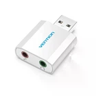 Наружная звуковая карта Vention USB 2.0 - 2x 3.5 мм 2.1 канал Алюминий Серебристый (VAB-S13)