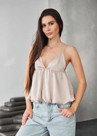 Женский Топ Стаф Бежевый Базовый Однотонный Staff Ed Beige XS (384531)