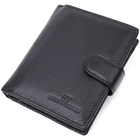 Вертикальний чоловічий гаманець із натуральної шкіри ST Leather 22479 Чорний