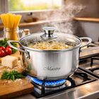Каструля Maestro MR-3510-16 з кришкою 1,6 л нержавіюча сталь індукційна