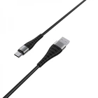 Кабель BOROFONE BX32 USB to Type-C 2.4A, 1m, nylon, aluminum+TPE connectors, Black (6931474710451) (20505)