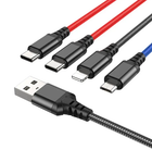 Кабель HOCO X76 4-in-1 Super charging cable(Type-C+Type-C+iP+Micro) black