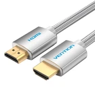 Кабель HDMI M - M, 10.0 м, V2.0, 4K 60Гц, обплетення, Silver Metal Type Vention