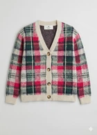 Кардиган H&M 122/128 Бежевый 1051567_крас.зел.клетка