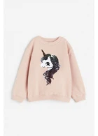 Свитшот спорт H&M 134/140 Розовый 1200884_пайетки,единор