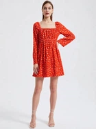 Платье H&M S Оранжевый 0938418_бел.узор