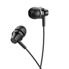Дротові навушники 3.5mm Borofone BM74 Singer з мікрофоном та вакуумними амбушюрами 1.2m Black
