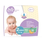 Детские подгузники Lolly Premium Soft Mini размер 2 (3-5 кг), 34 шт Детские одноразовые подгузники с индикатором влаги и сухостью до 12 часов Памперсы для детей