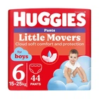 Детские подгузники-трусики Huggies Little Movers Pants для мальчиков, размер 6 (15-25 кг), 44 шт Детские одноразовые подгузники Pants с индикатором влаги и сухостью до 12 часов Памперсы трусиками пантс для детей
