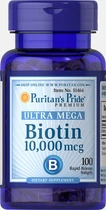 Біотин Puritan's Pride (Biotin) 10000 мкг 100 капсул PTP51464