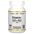 Вітаміни Д3 та К2 California Gold Nutrition (Vitamin D3+K2) 5000 МО/120 мкг 60 капсул CGN02332