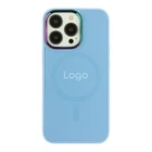 Противоударный Чехол AG-Glass Chrome Camera with Magsafe для iPhone 13 Pro Max Blue