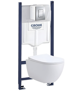 Інсталяція Grohe Rapid SL 38840000 (3873200A) з панеллю змиву Skate Cosmopolitan 38732000 + унітаз Devit Do It Rimless 4010511 Vortex Flush з сидінням Soft Close дюропласт