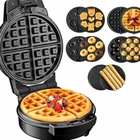Мультипекарь Sokany SK-08105 600 Вт 5 в 1 антипригарные панели для вафель пончиков орешков фигурного печенья