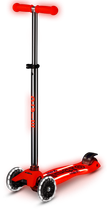 Детский самокат Micro Maxi Deluxe Glow LED Красная аура (mx118)