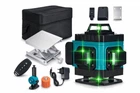Лазерный уровень нивелир Laser Level 4D 2 аккумулятора 16 линий зеленый луч в сумке синий