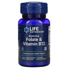Фолієва кислота та вітамін B12 Life Extension (Folate and Vitamin B12) 680 мкг/300 мкг 90 капсул LEX18429