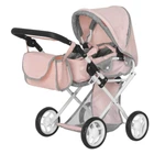 Коляска для куклы Carrello Unico металлическая, с сумкой 9346 PINK