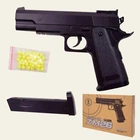 Пистолет игрушечный ZM26 6 мм BB металлический airsoft детский стреляет шариками длина 18 см