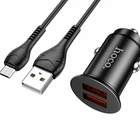 Авто зарядний пристрій Hoco NZ1 36Вт 2USB QC3.0 Micro чорний алюміній