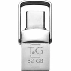 Флешка USB OTG Type C 32GB металлическая для хранения данных модель T&G 2&1 цвет стальной