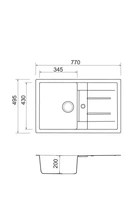 Кухонная мойка Adamant Fort 770x495x200 серый 693223
