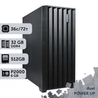 Двухпроцессорная рабочая станция PowerUp #613 Intel Xeon Gold 6154 x2/32 GB/SSD 512GB/NVIDIA Quadro P2000 5GB для 3D моделирования видеомонтажа рендеринга для инженеров и архитекторов
