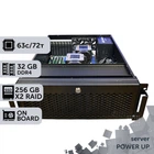 Сервер двухпроцессорный PowerUp Rack 4U #110 Intel Xeon Gold 6154 x2/32 GB/SSD 256GB х2 сборка для бухгалтерии документооборота хранения данных работы с 1С