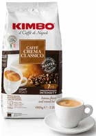Итальянский зерновой кофе Kimbo Caffè Crema Classico Купаж 1000 г 50% арабика 50% зерна робуста средняя степень обжарки сбалансированный вкус умеренная крепость в зернах кремовая пенка клапан 1 кг Италия