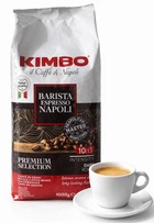 Крепкий итальянский зерновой кофе для эспрессо Kimbo Barista Espresso Napoli Купаж 1000 г 80% арабика 20% зерна робуста тёмная обжарка интенсивный вкус в зернах клапан 1 кг Италия