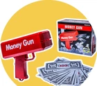 Денежный пистолет Деньгомет Super Money Gun Красный
