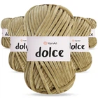 Упаковка YarnArt Dolce, Бежевый №747, 5шт - 5 мотков по 100 г 120 м, плюшевая пряжа для игрушек, пледов и аксессуаров, 100% микрополиэстер