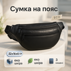 Сумка на пояс з еко-шкіри. Сумка через плече. Бананка чоловіча, жіноча. Колір чорний