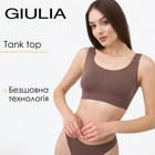 Бесшовный топ на широких бретелях Giulia TANK TOP S/M Brown-deep taupe, из микрофибры, повседневный, женский топ