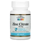 Цинк цитрат 21st Century (Zinc Citrate) 50 мг 60 таблеток (CEN-28026)