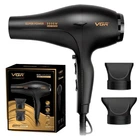 Фен профессиональный VGR V-406 BLACK, 3 уровня обдува, 3 уровня температуры, 2 насадки