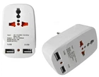 Перехідник на євророзетку 2-в-1 NK-823 White (EU/UK switch + 2xUSB)